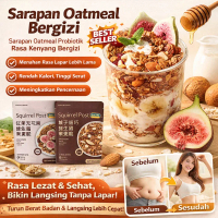 Oatmeal Sarapan Bergizi Probiotik Campuran Kacang Hazelnut Camilan Instan Pengganti Makanan Oatmeal