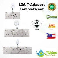 Multi-Functional Heavy Duty T-Adaport Wall Socket Extension Plug 3 Way Adaport 3 Core Cable Socket P