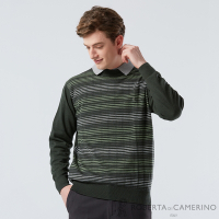 【ROBERTA 諾貝達】男裝 綠色純羊毛衣-圓領精緻剪裁-義大利素材 台灣製