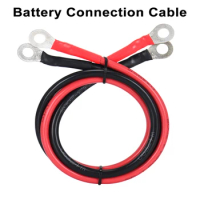 Battery Inverter Cable Set with Terminals 8/6AWG Stranded Copper Cord Solar Power Connection Wire with Lug