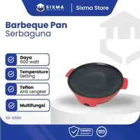 Grill Pan BBQ Listrik Anti Lengket Multifungsi Low Watt Sixma SS-6506