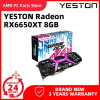 YESTON Radeon RX 6650 XT GPU 128-bit 8GB GDDR6 DP/HDMI AMD Game placa de vídeo Triple Fans RX6650XT GPU Graphic Card