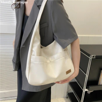 MOODS Quality Shoulder Bags For Women 2023 Summer Latest Casual Tote Bag Soft PU Leather Pure Color Large Capacity Shoppers Sac