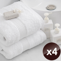 【HKIL-巾專家】MIT歐風極緻厚感重磅飯店白色浴巾-4入組