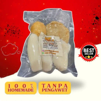 Pempek Kecil Mix Varian Lenjer, Telor, Keriting, Adaan, Kulit Mpek Empek Palembang isi 5 pcs Vakum V