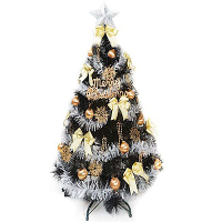 摩達客 台製6尺特級黑色松針葉聖誕樹 (金銀系配件)(不含燈) (本島免運