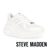 STEVE MADDEN-LOGAN 透氣網布氣墊休閒小白鞋-白色