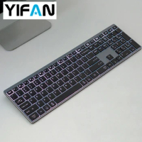 Backlight Keyboard Rechargeable, Slim Multi Device Bluetooth Keyboard Aluminum Quality , for iOS, Mac OS, Windows, Android PC