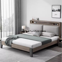 Wooden Bedroom Bed King Size Frame Double Luxury Headboards Bed Modern Platform Full Sex Sleeping Princess Cama Home Furniture