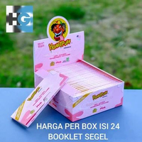 Grosir Honeypuff Transparent PInk King size 110MM Paper Per Box Isi 24 booklet segel