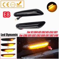 LED Dynamic Fender Light Side Marker For BMW E60 E61 E90 E91 E87 E81 E83 E84 E88 E92 E93 E82 E46 1 3 5 series x1 x3 2004 2010