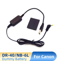 NB-6L NB6L Dummy Battery ACK-DC40 DR-40 DC Coupler USB Power Bank Cable For Canon S90 S95 SX530 SX600 SX610 SX700 SX710 Camera