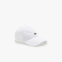 【LACOSTE】中性款-有機棉帆布帽(白色)