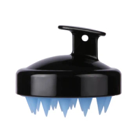 Barber Accessories Silicone Black and Blue Shampoo Brush Benefits for Scalp and Hair Salon Tool