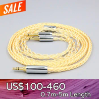 8 Core 99% 7n Pure Silver 24k Gold Plated Earphone Cable For Oppo PM-1 PM-2 Planar Magnetic 1MORE H1707 Sonus Faber Pry LN008427