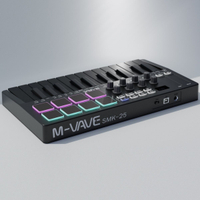 25鍵midi鍵盤專業MIDI控制器打擊墊音樂編曲無線便攜充電力度琴鍵-快速出貨