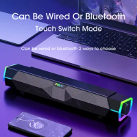 Wireless Stereo Sound Bar PC Speaker Surround Soundbar Bluetooth Wired Computer Speakers RGB Subwoofer for Laptop Theater TV