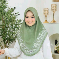 Hijab Bergo Sahila Jersey Printing Adem Muslim kerudung