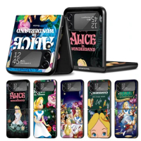 Disney Alice in Wonderlands Phone Case For Samsung Galaxy Z Flip 4 3 Z Flip4 zFlip3 Flip4 Flip3 5G zflip Hard Cover Luxury Capa