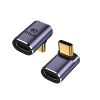 USB4 Type-C 40Gbps 多功能轉接頭Type-C C公轉C母-立體彎(SR3073)