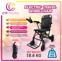 Local warranty Electric Wheelchair Kerusi Roda Elektrik ringan Lightweight Foldable Transport Auto M