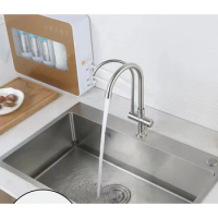 Stainless steel two-in-one Kitchen Faucet Tap with clean water Filter sink tap Single cold kitchen faucet SUS304