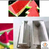 loyang bolu/puding semangka ukuran 20Γ8Γ7cm bahan alumunium