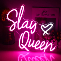 Slay Queen LED Neon Sign Cool ส่วนบุคคล Handmade Neon Light สำหรับปาร์ตี้ห้องนอน Club Store ตกแต่ง Neon USB Powered Light