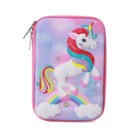 3D EVA Embossing Pencil Box Stationery Pouch School Girl Erasers Pen Holder Gift Bag Cute Organizer Pink Unicorn Case Kawaii INS
