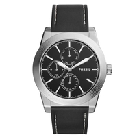 FOSSIL 46mm 男錶 手錶 腕錶 黑色鏡面 黑色真皮錶帶 男錶 手錶 腕錶 BQ2334 (現貨)▶指定Outlet商品5折起☆現貨