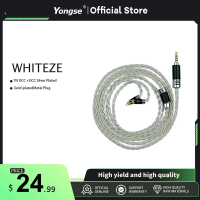 Yongse whiteze  tinh thể đồng mạ với cân bằng bạc Tai nghe nâng cấp Cáp 0.78 MMCX 2.5/4.4 cho IEM S1