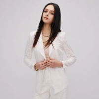 【MOMA】春形象款｜優雅雛菊蕾絲西裝外套(白色)