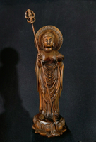 小葉黃楊木雕~釋迦牟尼藥師佛，高24厘米。保真黃楊木，法相莊