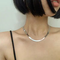 Niche Design Blade Snake Bone Chain Titanium Steel Non-Fading Necklace for Women European and Americ