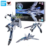 Original Bandai DX Super Alloy Macross VF-25 Messiah Valkyrie Transformation Anime Action Figure Toy Gift Model Collection Hobby