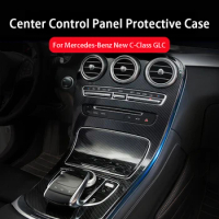 Car Center Control Gear Shift Panel Cover Decorative Trim Sticker Car Accessories For Mercedes Benz C-Class GLC GLC260 C200