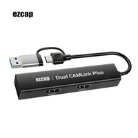USB 3.0 HDMI Video Capture Card Dual Camera Link Real 1080p 60fps Recording for PS4 PS5 Game Laptop PC Camcorder Live Streaming
