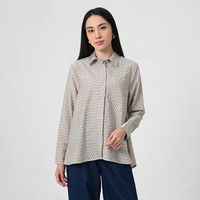 Geulis.id NOVERE SHIRT / KEMEJA PRINTED WANITA (3 warna) XXL CHESTNUT