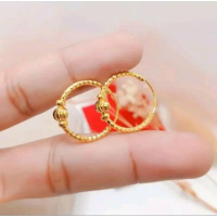 anting titanium asli lapis emas 24k