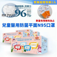 【Meet Tec 覓特】台灣製N95兒童醫用口罩 疫情必備 MIT 單片裝-30入(麻疹流感防護 兒童N95醫療級平面型N95)