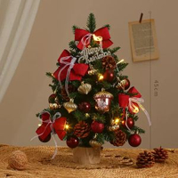 聖遠新款耶誕節DIY桌面聖誕樹迷你聖誕樹裝飾品酒店櫥窗佈置擺件