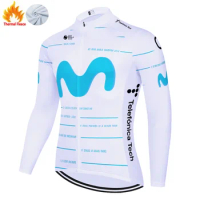 2023 Movistar Winter Thermal Fleece jersey ciclismo bicycle clothing roadbike camiseta mtb enduro эндуро экипировка велоформа