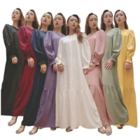 OVERRSIZE XL(42/44)-5XL(58/60) Plus Size Lola Nursing Friendly Women Muslimah Maxi Dress Plain Color