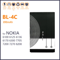 100% Genuine BL-4C BL 4C Battery For Nokia 6100 6125 6260 6300 6301 6136S 7705 890mAh Mobile Phone NEW High Quality Batteries