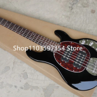 5-string electric bass, black pickup, red turtle shell pickguard, active, high quality, free shipping