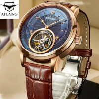 AILANG Fashion Mens Watches Top Brand Luxury Tourbillon Mechanical Watch for Men Waterproof Wristwatch Relogio Masculino clock