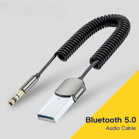 Bộ thu âm thanh Bluetooth từ USB sang jack 3.5 mm cho ô tô, AUX, Bluetooth 5.0, bộ gọi rảnh tay