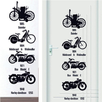 [超取299免運]創意無痕壁貼 個性自行車 DIY組合壁貼 壁紙 牆貼 背景貼 Loxin【BF0988】