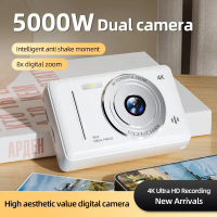 4K Digital Camera 5000W Pixel Retro CCD Camera Portable Card Camera Dual Input Rating Camera 50 Mill