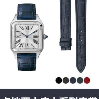 Watchband For Cartier Sandoz Seriesw2sa0012crocodile Leather Watch Strap American Crocodile Skin Genuine Leather Watch Band